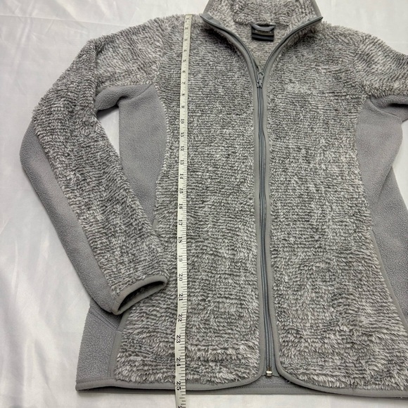 Jack Wolfskin Pine Leaf Jacket Fleece Soft Sherpa Grey Women’s Small Full Zip - Picture 6 of 9